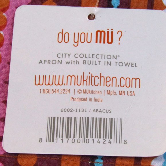 Mu Kitchen Apron and Matching Oven Glove Cotton NWT - Picture 4 of 7